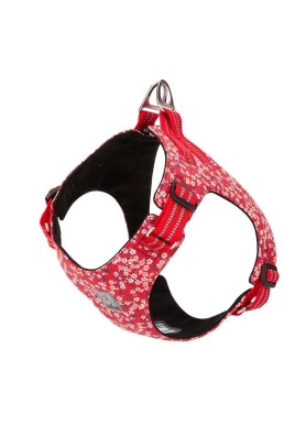 Floral Doggy Harness Red XL
