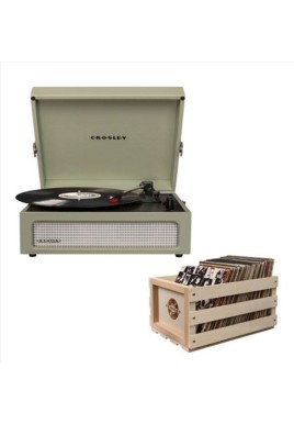 Crosley Voyager Bluetooth Portable Turntable with Storage Crate - Sage