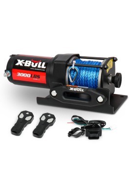 X-BULL 12V Electric Winch 3000LB ATV Winch Boat Trailer Winch Synthetic Rope