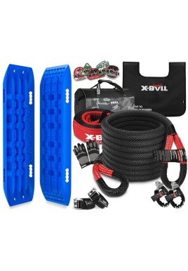 X-BULL 4X4 Recovery Kit Kinetic Recovery Rope Snatch Strap / 2PCS Recovery Tracks Gen2.0