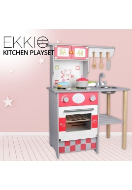 EKKIO Wooden Kitchen Playset for Kids (European Style Kitchen Set)