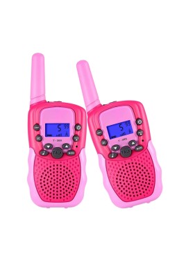 GOMINIMO 2 Pack Walkie Talkies for Kids with 40 Channels & LED Flashlight & LCD Screen (Pink)