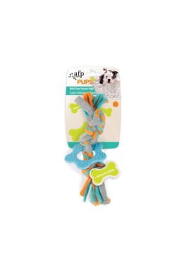 Puppy Multi Chew Rope Ring Toy - Dog Knotted Braided Cotton Teething Play AFP
