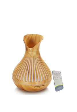 Essential Oil Aroma Diffuser and Remote - 500ml Tulip Top Wood Mist Humidifier