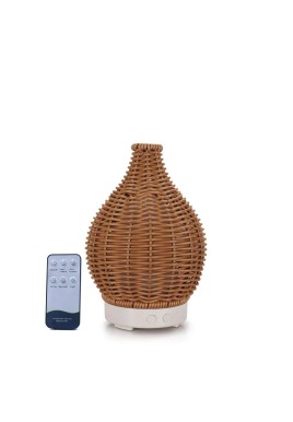 Essential Oil Aroma Diffuser and Remote - 100ml Rattan Woven Mist Humidifier