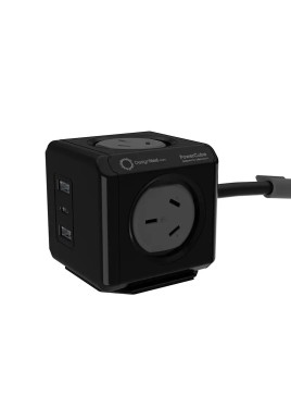 Allocacoc PowerCube Extended 4 Outlets 2 USB-A + 1 USB-C PD 20W with Surge 1.5M Black (11407-AUEUAC)