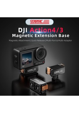 STARTRC Action 5 Pro Magnetic Adapter Mount for DJI Osmo Action 5 Pro/Action 4/Action 3 Quick Release Adapter with Connection Adapter Extension Base Accessories
