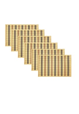 Set of 6 Orient Bamboo Table Placemats 30 x 45cm Natural