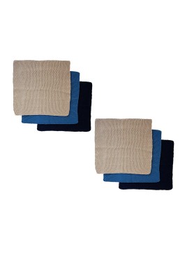 Ladelle Set of 6 Eco Knitted Cotton Dishcloth 27 x 27cm Blue