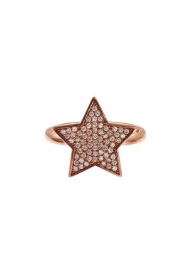 Authentic NIALAYA Pink Gold Plated Sterling Silver Ring 54 EU Women