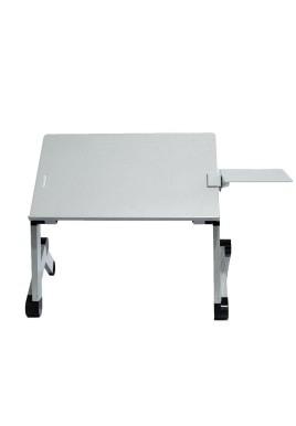 Adjustable Folding Laptop Desk with Mouse Board - Silver