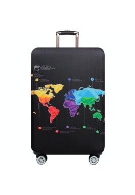 Protective Elastic Suitcase Cover - Fits 19-21 Inch Luggage - Dustproof & Scratch-proof - Geometric Map