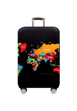 Xl Travel Luggage Cover - Dustproof Scratch-proof Elastic Sleeve - Fits 29-32 Inch Suitcases - English Map