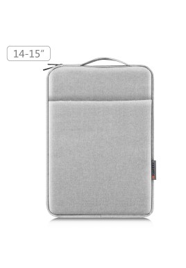 14-15 Inch Laptop Sleeve Briefcase With Zipper And Handle - Grey