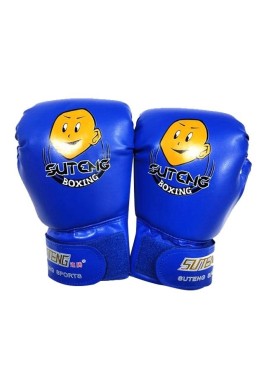 Children'S Cartoon Boxing Gloves - Pu Leather - Cartoon White + Baby Blue