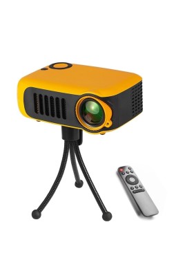 Portable 800 Lumen Home Theater Projector - 1080P Support - Yellow