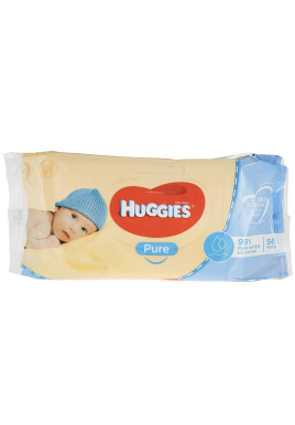 Huggies Pk56 Baby Wipes Pure Unscented Sticky Top