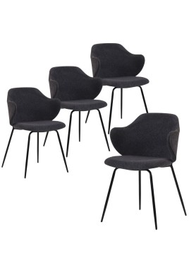 Set of 2 Dining Chairs in Graphite