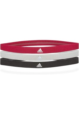 Adidas 3-Pack Sports Hair Bands Taining Stretch Headband - Black/Grey/Burgundy