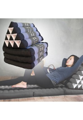 Large Thai Triangle Pillow THREE FOLDS Blue Ele