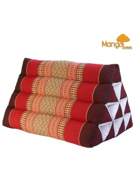 Thai Triangle Pillow Backrest Cushion Kapok Filled Red