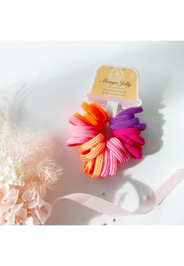 MANGO JELLY Metal Free Hair Ties (3cm) - Candy 24P - One Pack