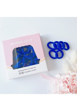 MANGO JELLY Metal Free Hair Ties (3cm) - School Colour Blue 36P - One Pack