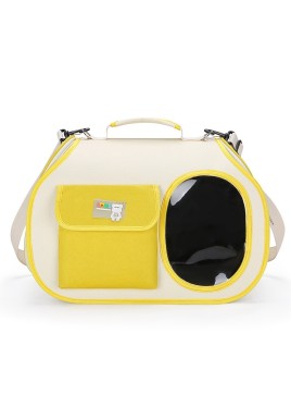 Yellow Colors Pet Carrier Backpack, Breathable Cat Carrier Backpack with Transparent Window, Airline Approved Dog Backpack Carrier for Small Dogs and Cats, Travel Hiking Camping