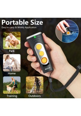 Black Portable Ultrasonic Dog Training Device - Anti-Barking & Obedience Trainer with LED Indicator, Easy to Carry