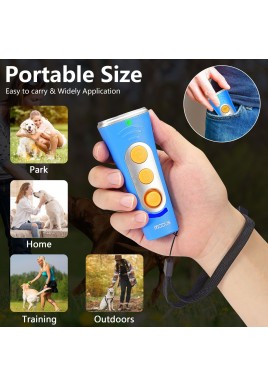 Blue Portable Ultrasonic Dog Training Device - Anti-Barking & Obedience Trainer with LED Indicator, Easy to Carry