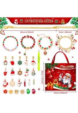 M-18 Christmas Jewelry Advent Calendar - DIY Charm Bracelet Kit with 24 Days of Surprises