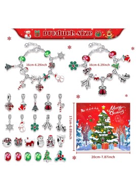 M-24 Christmas Jewelry Advent Calendar - DIY Charm Bracelet Kit with 24 Days of Surprises