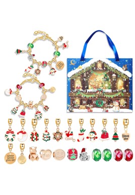 M-13 Christmas Jewelry Advent Calendar - DIY Charm Bracelet Kit with 24 Days of Surprises