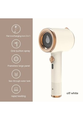 White Handheld Garment Steamer with Spray Function - Portable 2-in-1 Wet and Dry Mini Steam Iron for Clothes, Wrinkle Remover, and Fabric Freshener