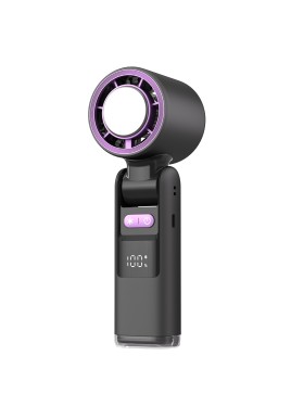 Black Portable Handheld High-Speed Cooling Fan - Perfect for Outdoor Camping