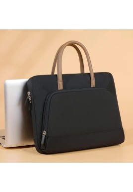 Black Simple & Stylish Laptop Bag - Elegant Notebook Carrier for Students, Professionals, and Gift Purposes