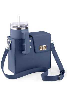 Blue Portable Beverage Bottle Cup Holder Bag | Trendy Crossbody Design for Daily Commute(No water cup)