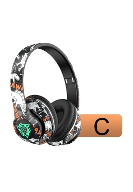 Wireless Bluetooth Headphones - Stylish Over-Ear Design with Long Battery Life, Hi-Fi Sound, and Universal Compatibility (colour C)