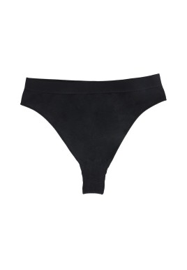 Size M Black Comfortable  High-Waisted Thong Underwear - 3-Pack for Everyday Comfort