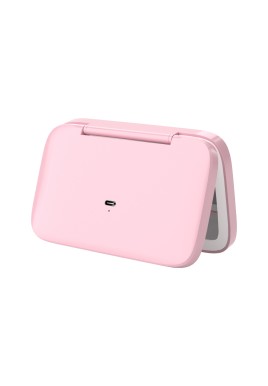 Pink MR2326C Portable LED Illuminated Makeup Mirror - Foldable Lighted Vanity Mirror with 801mAh Battery