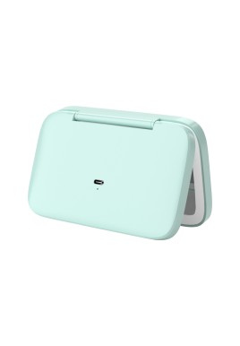 Green MR2326C Portable LED Illuminated Makeup Mirror - Foldable Lighted Vanity Mirror with 802mAh Battery