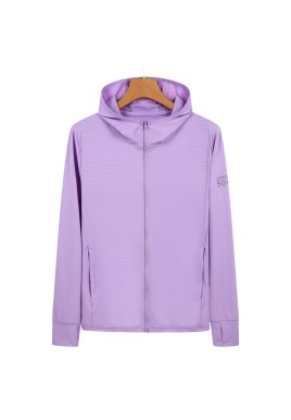2XL Purple Long Sleeve UV Protection Summer Breathable Knitted Ice Silk Outdoor Sun Protection Clothing - Unisex Thin Sunscreen Shirt
