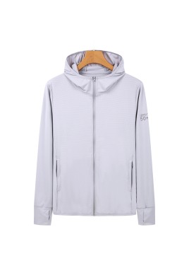 L Grey Long Sleeve UV Protection Summer Breathable Knitted Ice Silk Outdoor Sun Protection Clothing - Unisex Thin Sunscreen Shirt