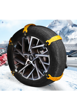 Heavy-Duty Universal Car Anti-Slip Chains - 4-Pack Rubber Tire Traction Mats for Snow and Mud