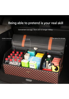 Extra Large Black Foldable Car Trunk Storage Box - Large Capacity Insertable Rear Organizer