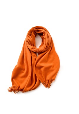 Orange Red 2 PCS Skin Red Solid Color Scarf Shawl with Tassels - Warm Korean Style Wrap (180cm x 70cm)
