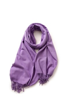 Purple 2 PCS Skin Red Solid Color Scarf Shawl with Tassels - Warm Korean Style Wrap (180cm x 70cm)