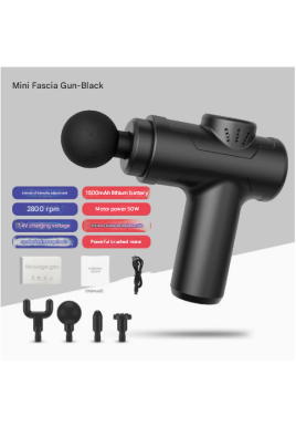 Black Portable Mini Massage Gun for Deep Tissue - Adjustable Impact Neck Massager with Rechargeable Battery
