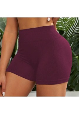 2 pcs High waist claret yoga shorts for running, fitness and sports | Tummy control, butt lift, sweat wicking, size M