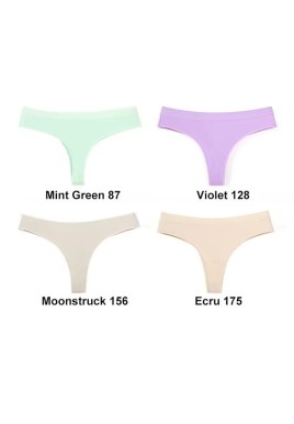 4 pcs Women's Sexy Low-Waist Cotton Thong Underwear, Size L